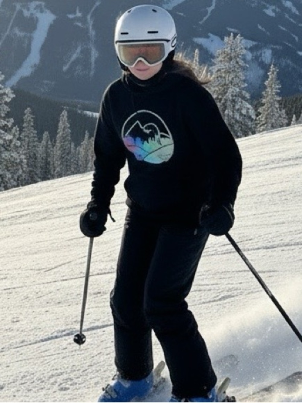 Burton black unisex sweatshirt mountains in colour with name on front skater ski